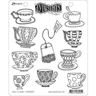 Afbeelding van Ranger Dylusions Cling Stamp Set Fancy a Cuppa DYR80251 Dyan Reaveley (02 22)