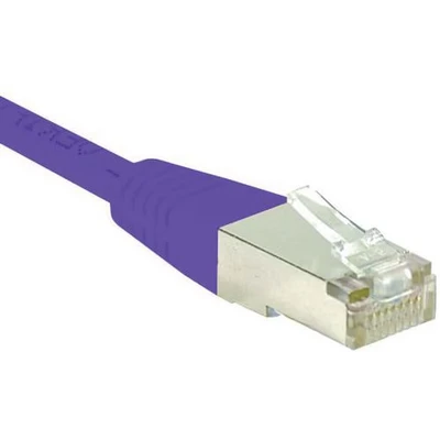Afbeelding van Exertis Connect Patchkabel S/FTP, PiMF, CAT.6, violet, 0,5 m met bijzonder smalle knikbeveiliging (S/FTP, CAT6, 0.50 m), Netwerkkabel