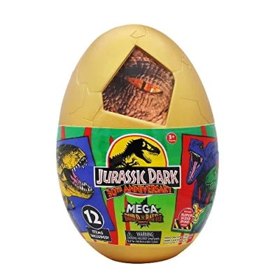 Afbeelding van Jurassic World Captivz Dominion Mega Egg 28CM! Speelset met 3 Dinosaurussen, Voertuig en Meer! Vanaf jaar