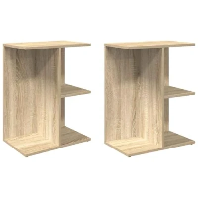Afbeelding van vidaXL Nachtkastjes 2 st 46,5x29x61 cm bewerkt hout sonoma eikenkleur