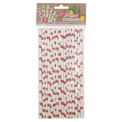 Afbeelding van Papieren Rietjes 16 Stuks Assorti