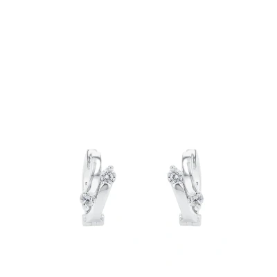 Afbeelding van Amor Creoolse oorbellen, met synthetische zirkonia. 1,2 cm, zilver, levering in sieradengeschenkdoos, 9131617, Sterling zirkonia, zilveren steen, Zirkonia