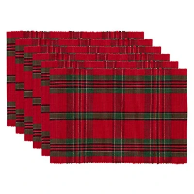 Afbeelding van DII Set van 6 placemats, 100% katoen, geribbeld, 33 x 48 cm