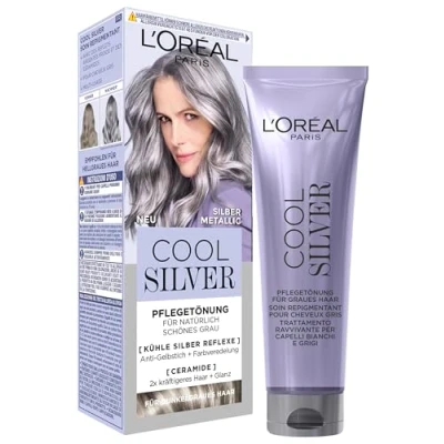 Afbeelding van L&#039;Oréal Paris Cool Silver 03 Metallic verzorgingskleur met versterkende ceramiden en anti vergeling voor frisse zilverreflecties, 114 ml