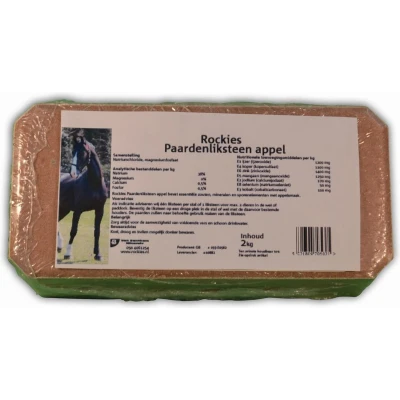 Afbeelding van Rockies Liksteen Paard Voedingssupplement Appel 2 kg