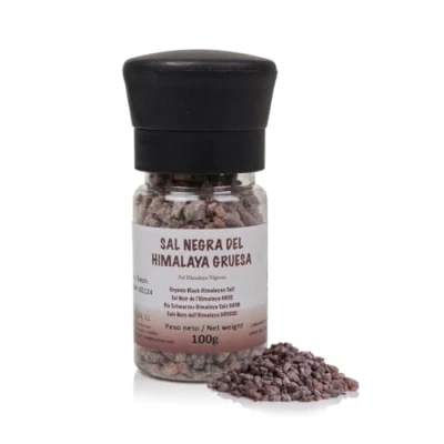 Afbeelding van FRISAFRAN Grof zwart Himalaya zout 100 g groot 100% natuurlijk Sal Kala Namak seizoen van zout, Gezond Ongeraffineerd Geen additieven