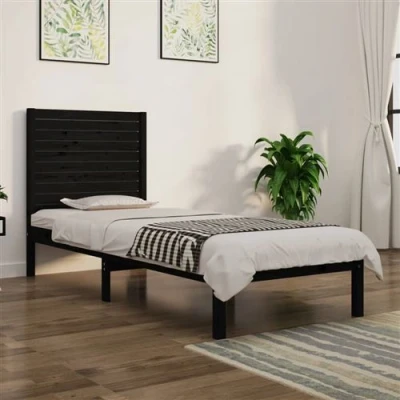 Afbeelding van Bedframe massief grenenhout zwart 75x190 cm UK Small Single