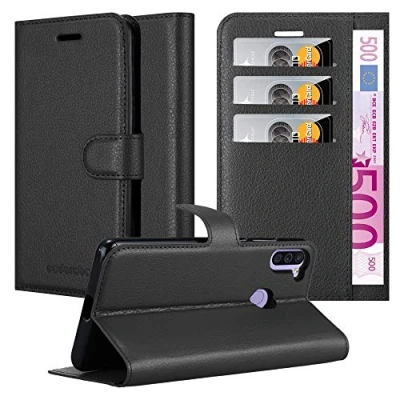 Afbeelding van Cadorabo Hoesje geschikt voor Samsung Galaxy A11 / M11 in PHANTOM ZWART Beschermhoes met magnetische sluiting, standfunctie en kaartvakje Book Case Cover Etui