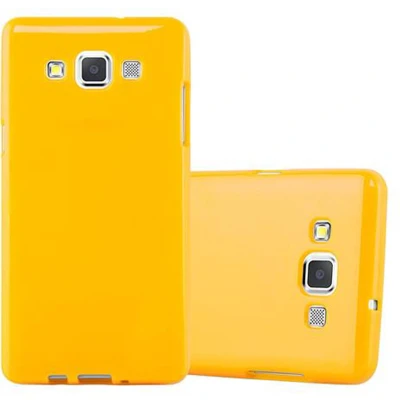 Afbeelding van Cadorabo Hoesje geschikt voor Samsung Galaxy A5 2015 in JELLY GEEL Beschermhoes gemaakt van flexibel TPU silicone Case Cover