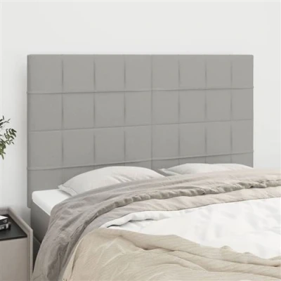 Afbeelding van vidaXL Hoofdborden 4 st 72x5x78/88 cm stof lichtgrijs
