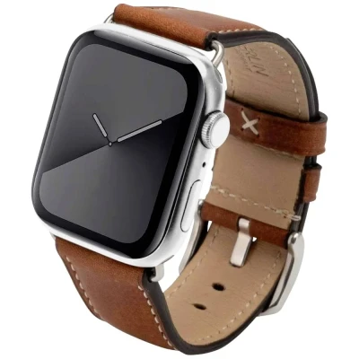 Afbeelding van JT Berlin Watchband Charlie Horlogeband 42 mm, 44 45 49 mm M Bruin, RVS Watch Series 1, 2, 3, 4, 5,
