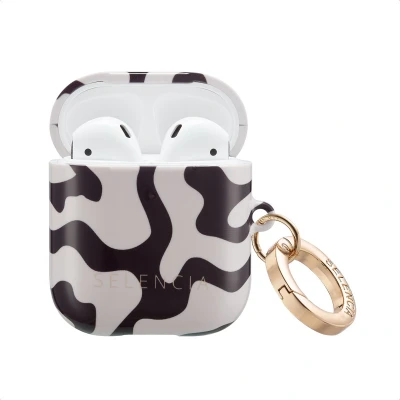 Afbeelding van Selencia Vivid Case Hoesje geschikt voor AirPods 2 / 1 Art Wave Black