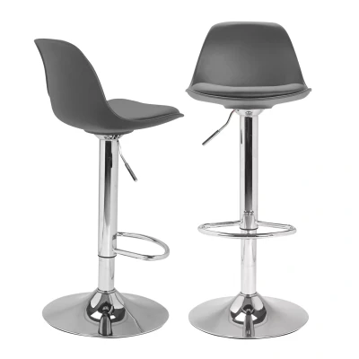 Image de Lot de 2 tabourets bar KARL design gris