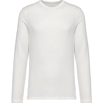 Afbeelding van Native Spirit Ecologische en verwassen uniseks sweater met ronde hals French Terry NS418 Washed Ivory
