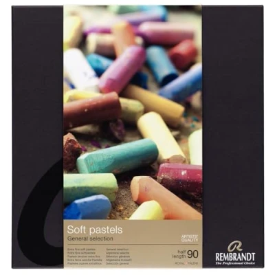 Afbeelding van Soft pastel set half 90 kleuren softpastels pastelkrijt