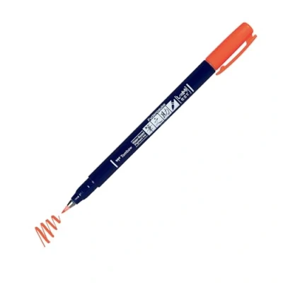 Afbeelding van Tombow Fudenosuke Hard Tip Brush Pen Neon Rood