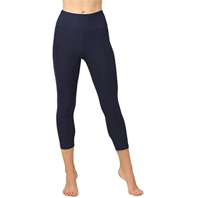 Afbeelding van Merry Style MS MS10 301 LE Dames ¾ Leggings Sport Vrijetijdsbroek Capri Sporbroek Yogabroek Brede Taille Marineblauw S