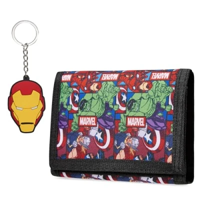 Afbeelding van Marvel Kinderportemonnee geschenkdoos voor kinderen en sleutelhanger cadeau idee Spiderman Avengers, Multi Modern