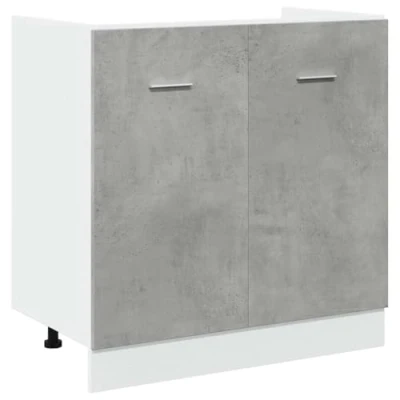 Afbeelding van Wastafelonderkast 80x46x81,5 cm bewerkt hout betongrijs