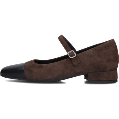 Afbeelding van Vagabond Shoemakers dames Debbi ballerina van suède in de kleur Donkerbruin, maat: 42