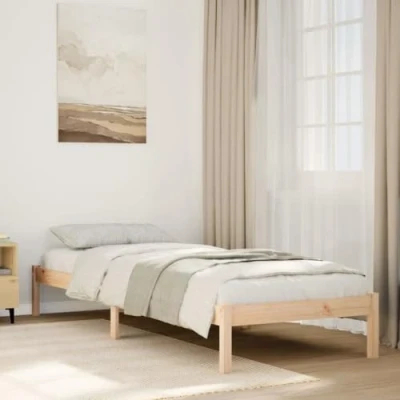 Image de vidaXL Cadre de lit extra long sans matelas 80x210 cm bois massif pin