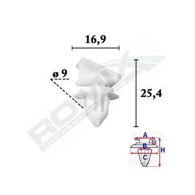Afbeelding van ROMIX C70617 Clip, sier /beschermingslijst