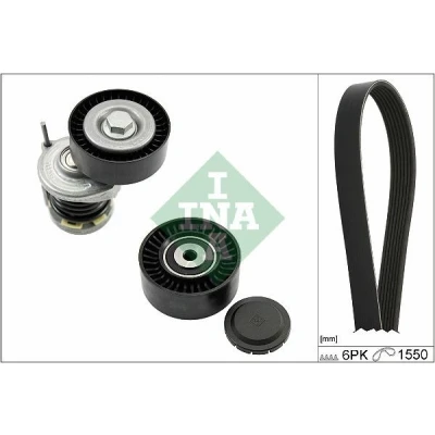 Afbeelding van INA 529 0586 10 Poly V riem set Generatorvrijloop controleren en indien nodig vervangen VOLKSWAGEN: Transporter 6, 5