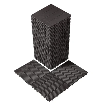 Image de VEVOR Dalles de Terrasse Emboîtables Plastique Lot 36 300x300 mm Marron Foncé