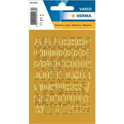 Afbeelding van Huismerk Herma 4183 Etiket met letters 12mm Goud