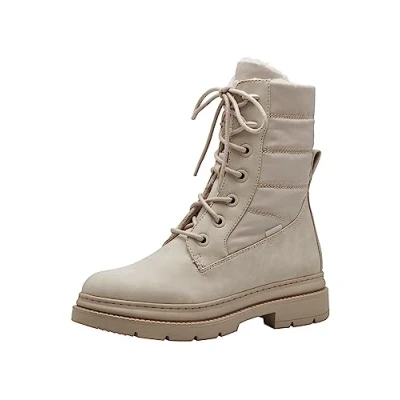 Afbeelding van Tamaris Online Exclusive Veterboots, Dames, Maat: 39, Ivory Imitatieleer/ textiel