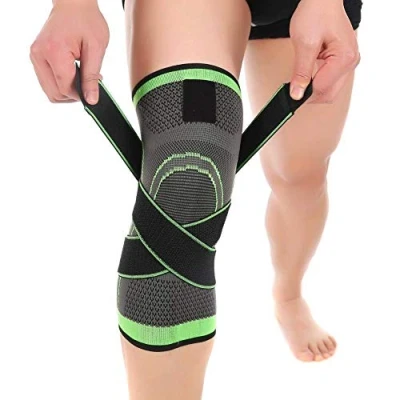 Afbeelding van Vitoki Kniebrace voor artritis en gewrichtspijn mannen vrouwen, meniscusscheur, LCA, hardlopen, training, basketbal, gym, groen, maat L
