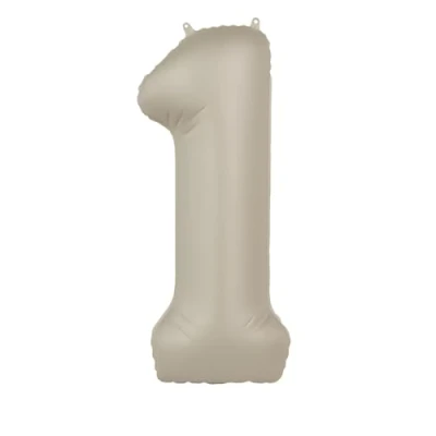 Afbeelding van Folat Folieballon Cijfer 1 Creamy Latte 86 cm