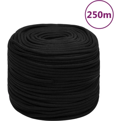 Afbeelding van vidaXL Werktouw 10 mm 250 m polyester zwart