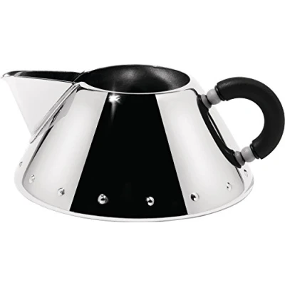 Afbeelding van Alessi 9096 B Crème van roestvrij staal 18/10, glanzend, met handvat Pa, zwart
