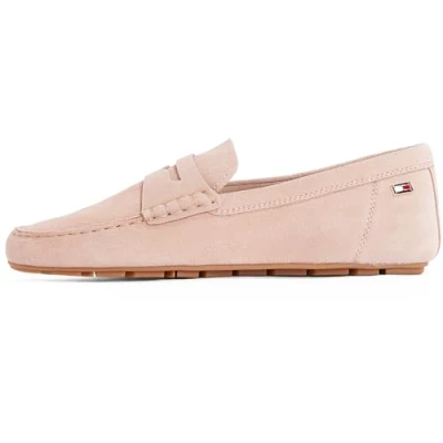 Afbeelding van Tommy Hilfiger FLAG SOFT Mocassins, Dames, Maat: 38, Claystone Veloursleer