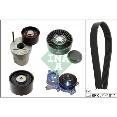 Afbeelding van Waterpomp + Multi V riemset INA 529 0368 30