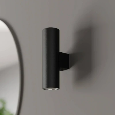 Afbeelding van Wandlamp Euluna Marion, zwart Hoogte 18 cm staal omhoog/omlaag