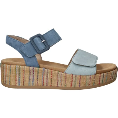 Afbeelding van Remonte D1N54 Damessandalen met riempjes, losse zool, Blauw 12