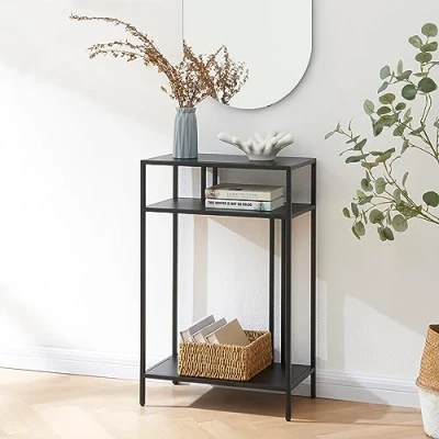 Afbeelding van Console tafel Kumlinge metaal 85x55x30 cm zwart