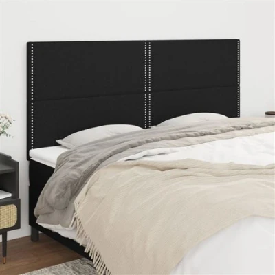 Afbeelding van vidaXL Hoofdborden 4 st 80x5x78/88 cm stof zwart