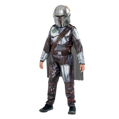 Afbeelding van RUBIES Officieel Star Wars luxe kostuum The Mandalorian voor kinderen, maat 7 8 jaar overall met gevoerd pantser en masker perfect jonge keizerlijke rekruten