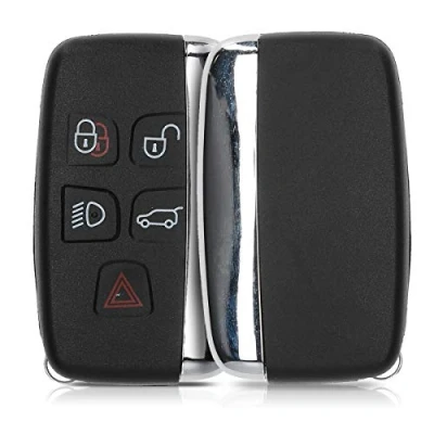 Afbeelding van kwmobile autosleutelcover geschikt voor Land Rover Jaguar 5 knops draadloze autosleutel vervangende sleutelbehuizing zonder transponder zwart