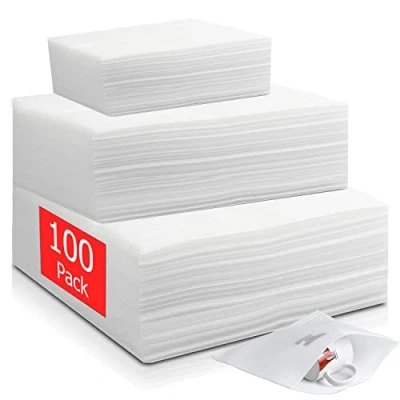 Afbeelding van Verpakking van schuimstof, papiervellen, 100 stuks, schuimfolie, bubbelschuimzakjes voor verpakking, opslag, verzending ter bescherming servies (30 x 30 cm, 20 cm)