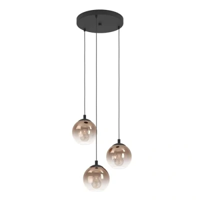 Afbeelding van EGLO Ariscani 1 Hanglamp E27 Ø 42,5 cm Koperglas Zwart