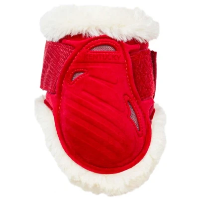 Afbeelding van Kentucky Horsewear Strijklappen Young Vegan Sheepskin Velvet Rood