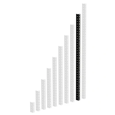 Afbeelding van Adam Hall 61535B18 Rackrail, zwart geperforeerde gaten, 18 HE Profiel
