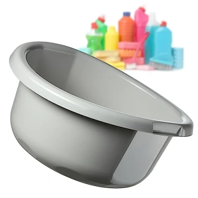 Afbeelding van KADAX Kunststof bak in verschillende maten en kleuren, robuust, universeel voor badkamer, wasruimte (30 l, grijs)