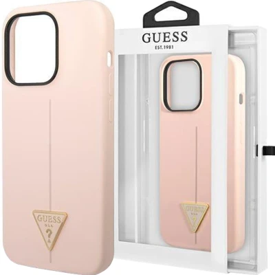 Afbeelding van Guess GUHCP14SSLTGP iPhone 14 6.1 roze/roze hardcase siliconen driehoek