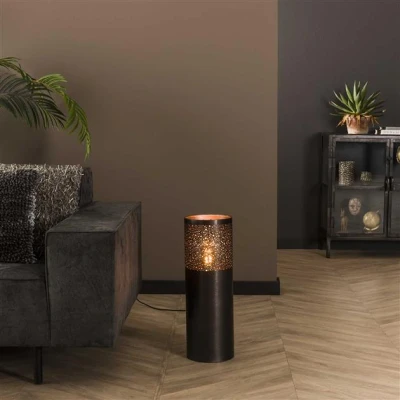 Afbeelding van Hoyz Vloerlamp Ø20 cilinder 60cm / Zwart nikkel