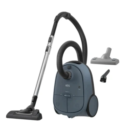 Afbeelding van AEG CLEAN 6000 AB61C2DB stofzuiger met zak, hoog zuigvermogen, gevoerd mondstuk, ideaal voor huisdierbezitters, 12 m kabel, 850 W, denim blauw